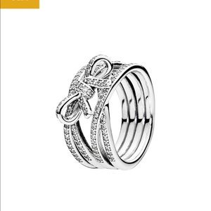 Pandora Silver CZ Delicate Sentiments ring